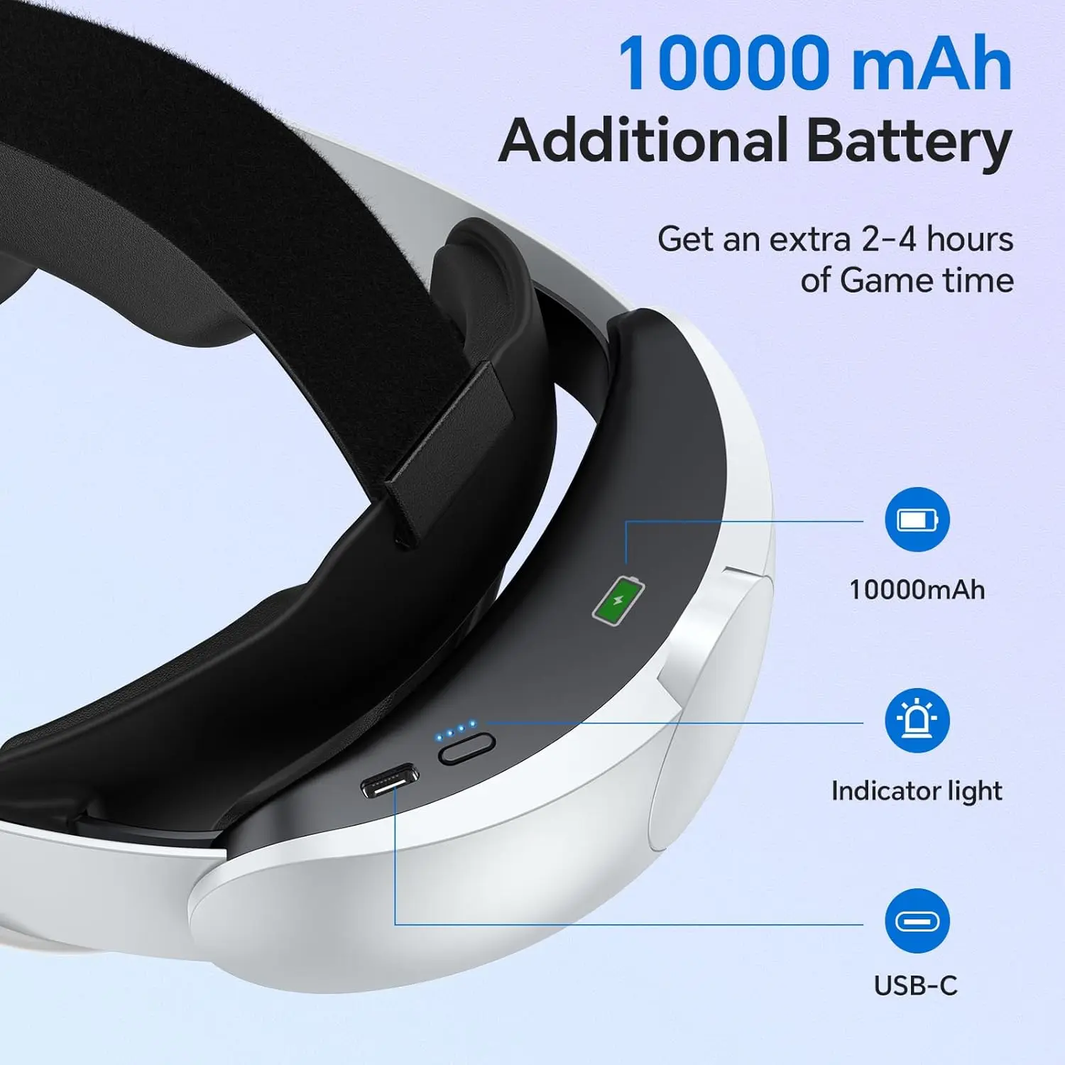 Head Strap Battery for Meta Quest 3 10000mAh Adjustable Elite Strap with Battery Packfor for Oculus Quest 2/3/3s VR Accessories