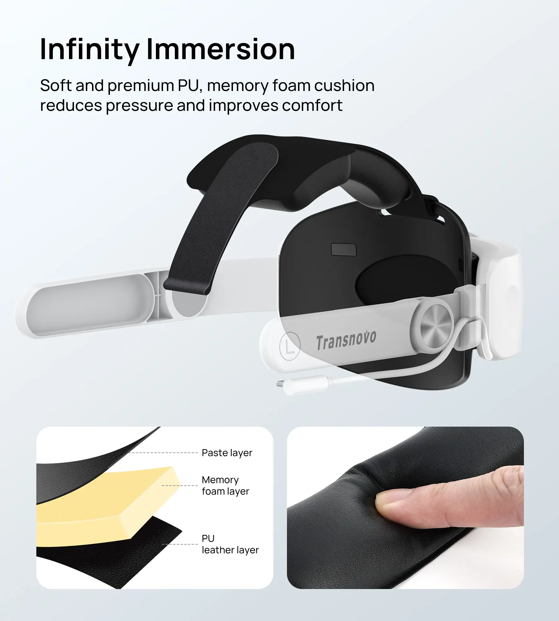 6000mAh VR Headset Charging Accessories for META Quest 2 One Button Retractable Easy Installation Balance&Comfort