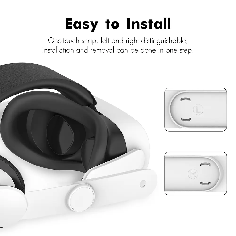 Adjustable Head Strap 6000mAh Battery Replacement Head Strap Enhanced Support and Balance Head Strap Battery for Meta Quest 3S/3