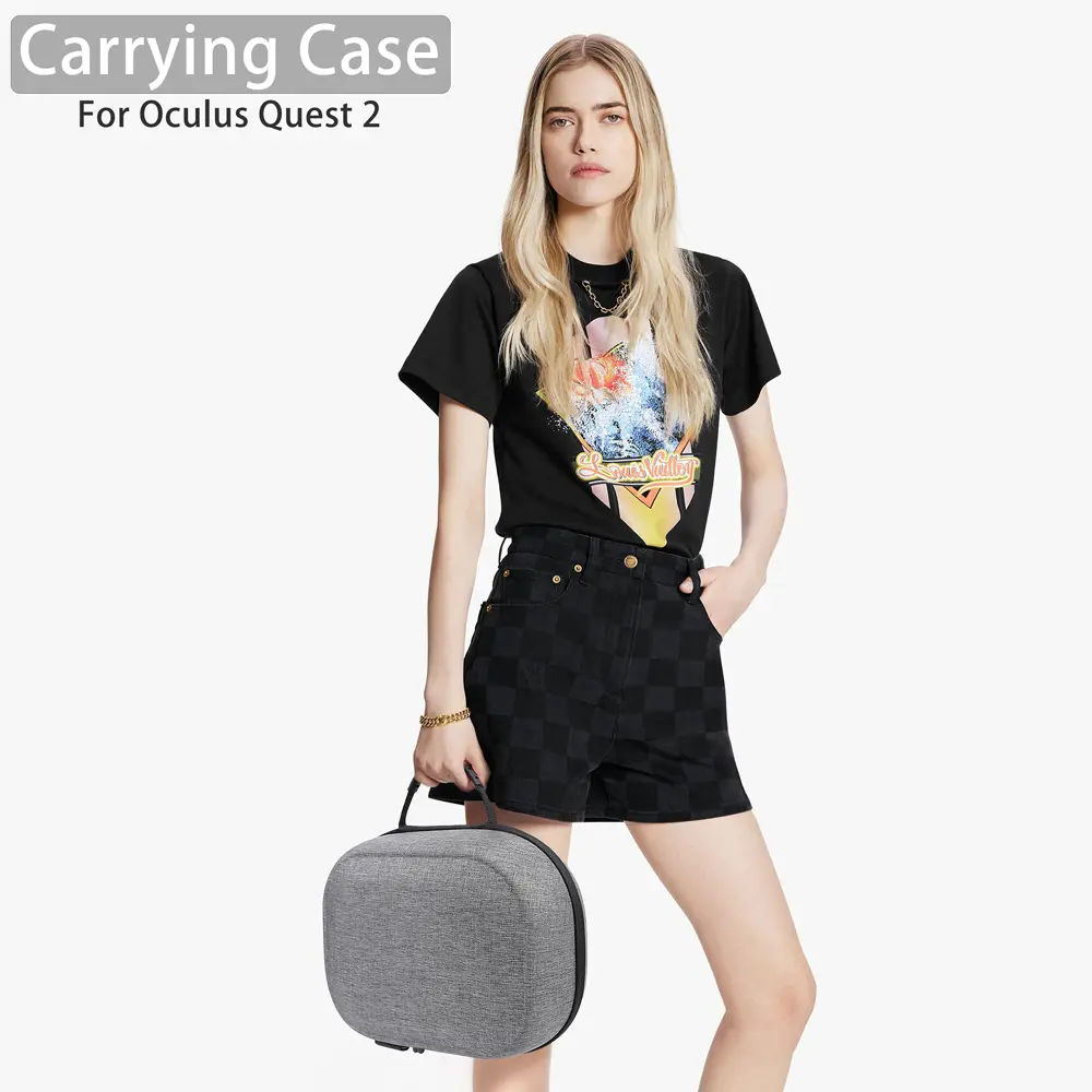 Compatible with Oculus Quest 2, Chargable Anti-Drop EVA Travel Storage Bag  Hard Carrying Case，Suitable for Travel and Storage