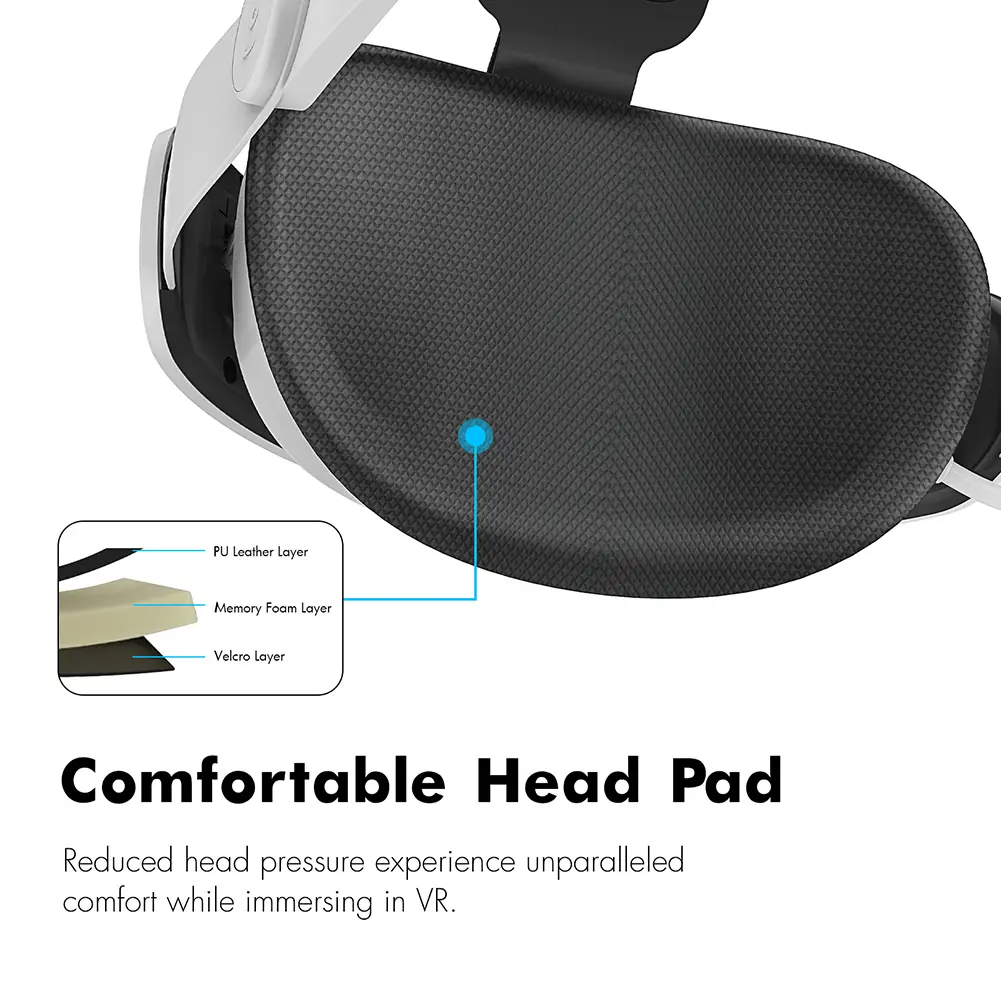 Adjustable Head Strap 6000mAh Battery Replacement Head Strap Enhanced Support and Balance Head Strap Battery for Meta Quest 3S/3