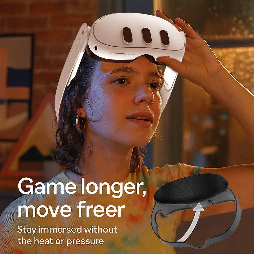 Open Facial Interface for Meta Quest 3 – Breathable Face Cover Bracket Enhanced Ventilation & Comfort for VR Gaming