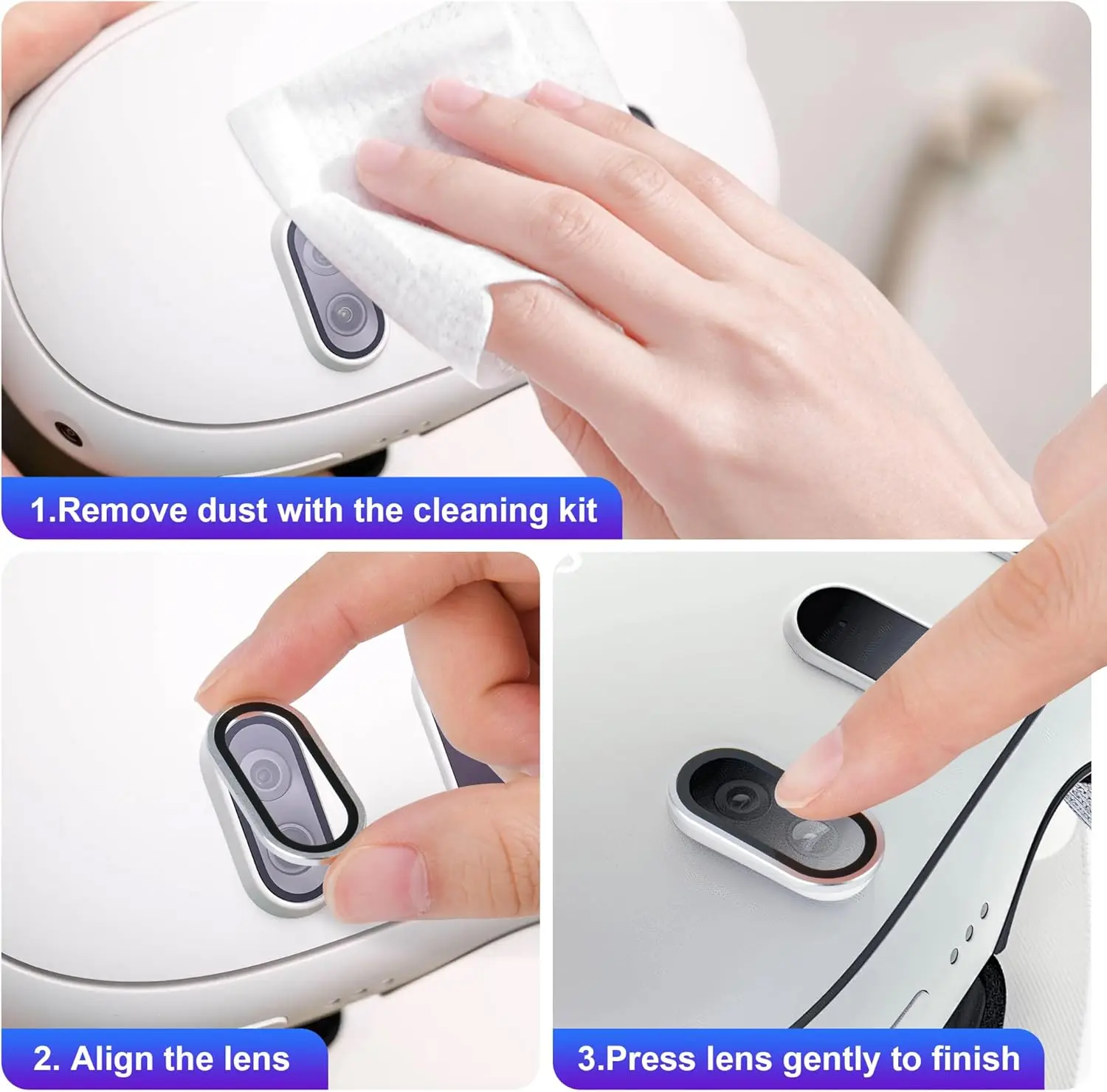 Camera Lens Protector for Meta Quest 3 Tempered Glass Lens Cover  Anti-scratch Len Protective Films for Meta Quest3 Accessories