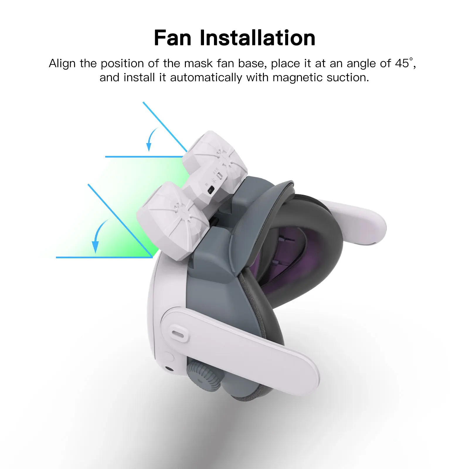 Cooling Fan with Facial Interface For Meta Quest 3 VR Headset Air Circulation Breathable Face Cover For Quest3 Accessories