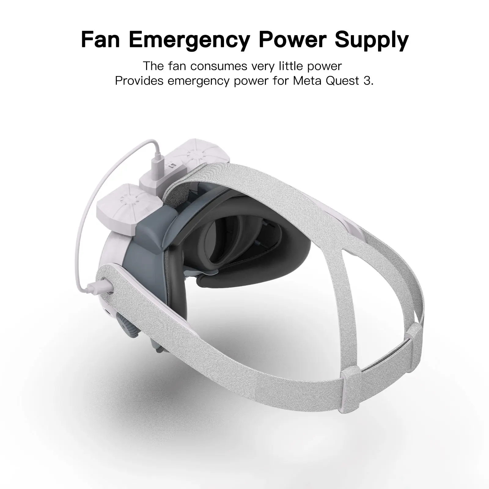 Cooling Fan with Facial Interface For Meta Quest 3 VR Headset Air Circulation Breathable Face Cover For Quest3 Accessories