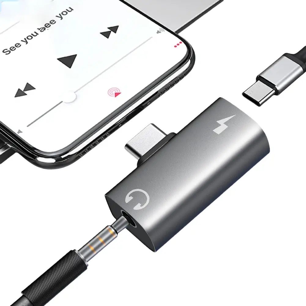 2-in-1 USB C To Aux Audio Jack Dongle Cable Cord with Aux Audio Jack PD 30W USB C Splitter Earphone Splitter for Meta Quest 3S