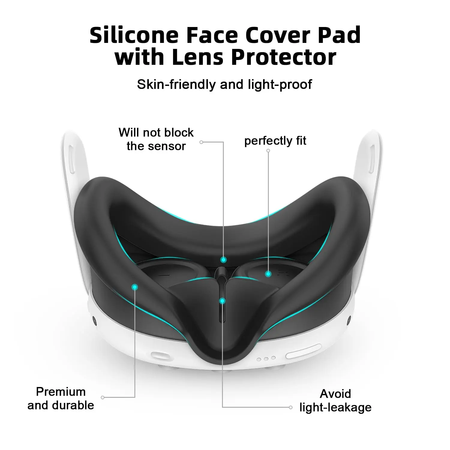 High Quality 9 In 1 VR Accessories Silicone Cover Set For Meta Quest 3 With Lens film&10pcs Disposable Masks&Wiping cloth
