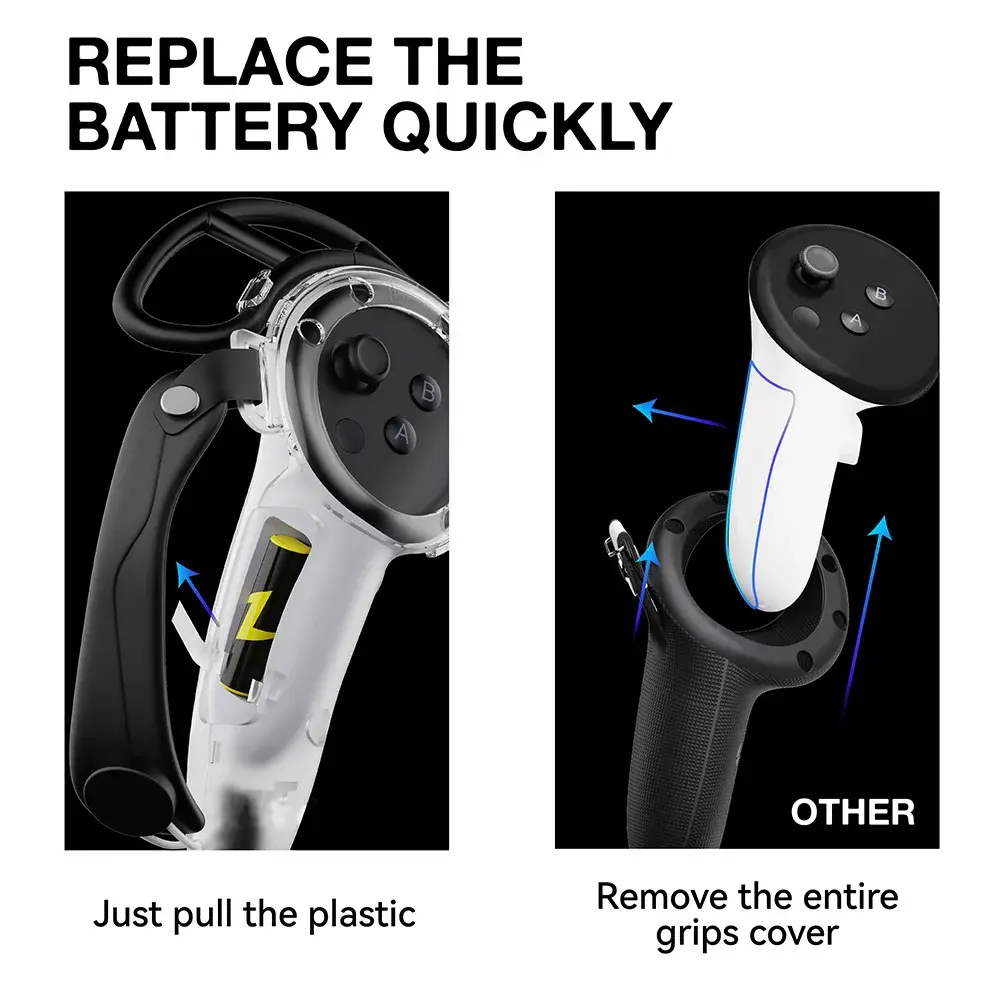 Handle Control For Quest 3/Quest 3S Accessories Strap Controller Grip with Battery Open Touch and Bumper Shelf for Meta Quest 3S