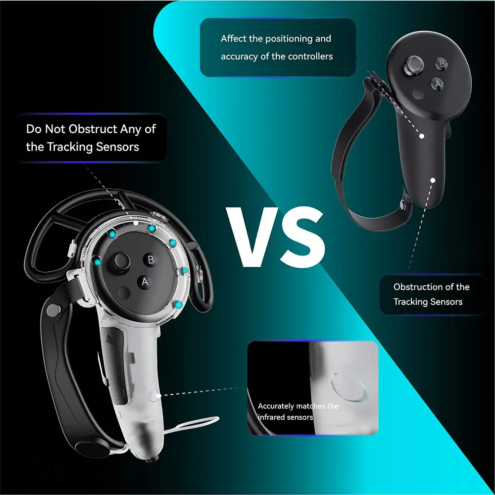 Handle Control For Quest 3/Quest 3S Accessories Strap Controller Grip with Battery Open Touch and Bumper Shelf for Meta Quest 3S