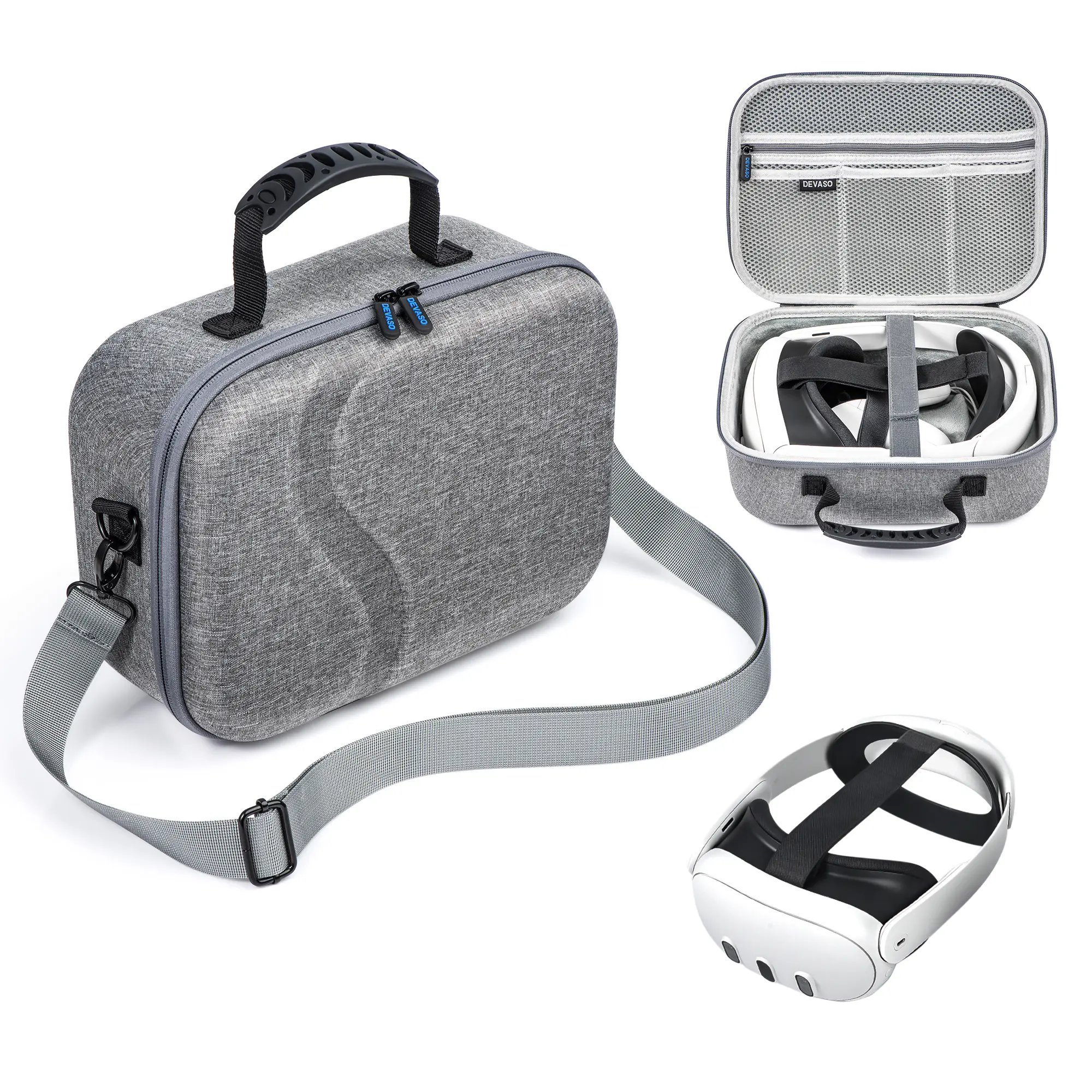Carrying Case for Meta Quest 3, Travel Storage Case for Oculus Quest 3 with Elite Strap, Hard Case and Soft Lining for Travel
