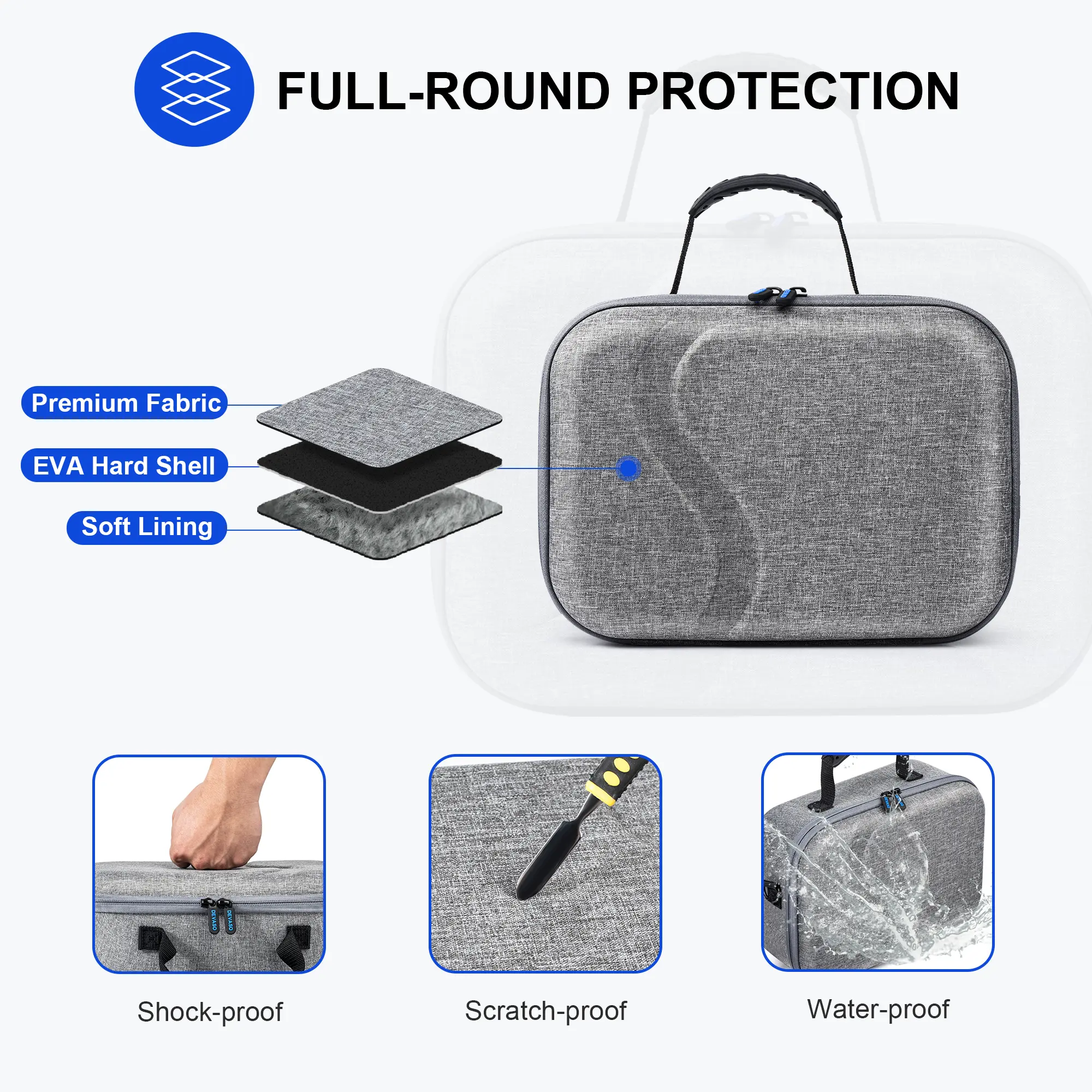 Carrying Case for Meta Quest 3, Travel Storage Case for Oculus Quest 3 with Elite Strap, Hard Case and Soft Lining for Travel