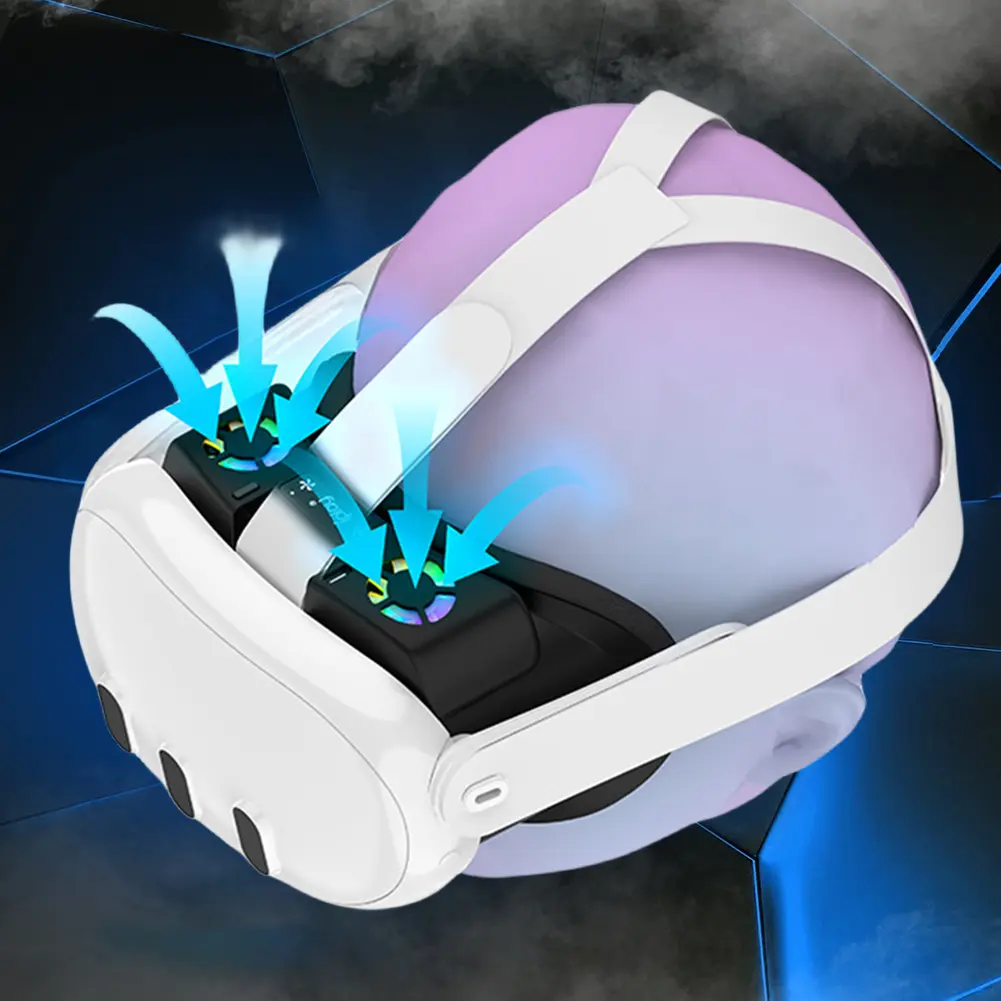 Cooling Fan Face Cover Rechargeable Facial Interface Radiator with RGB Light Cool Mask for Meta Quest 3 Accessories