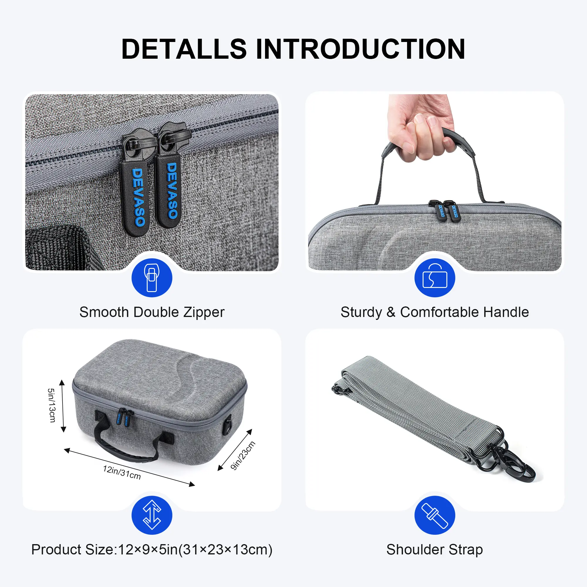 Carrying Case for Meta Quest 3, Travel Storage Case for Oculus Quest 3 with Elite Strap, Hard Case and Soft Lining for Travel