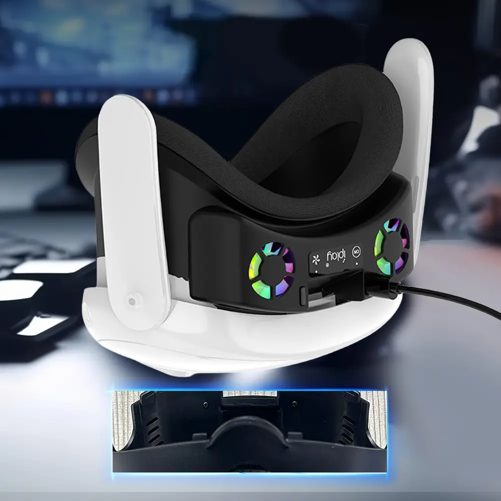 Cooling Fan Face Cover Rechargeable Facial Interface Radiator with RGB Light Cool Mask for Meta Quest 3 Accessories