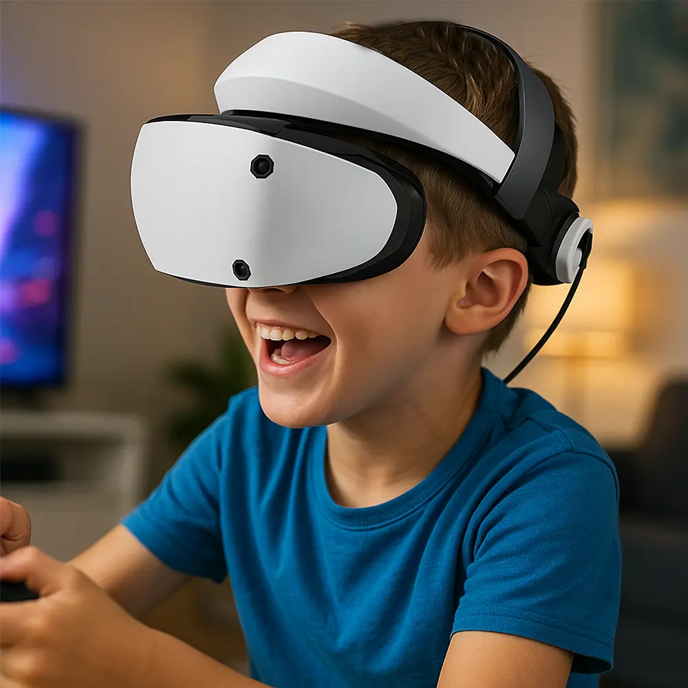 For Vision Pro / PSVR2 /Meta Quest 3 PU Leather VR Head Strap Soft Cushion Decompression Headband for Pressure Relief