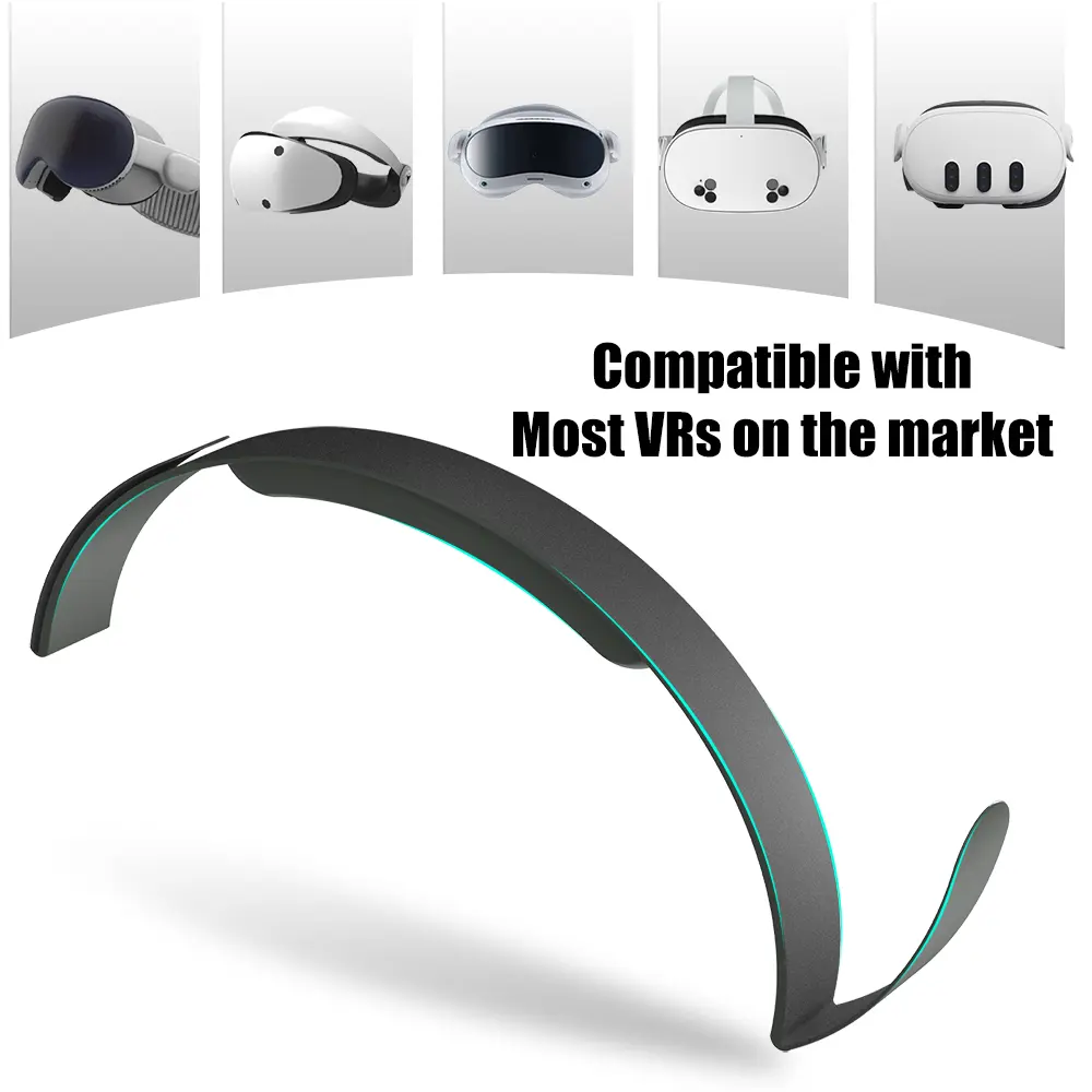 For Vision Pro / PSVR2 /Meta Quest 3 PU Leather VR Head Strap Soft Cushion Decompression Headband for Pressure Relief