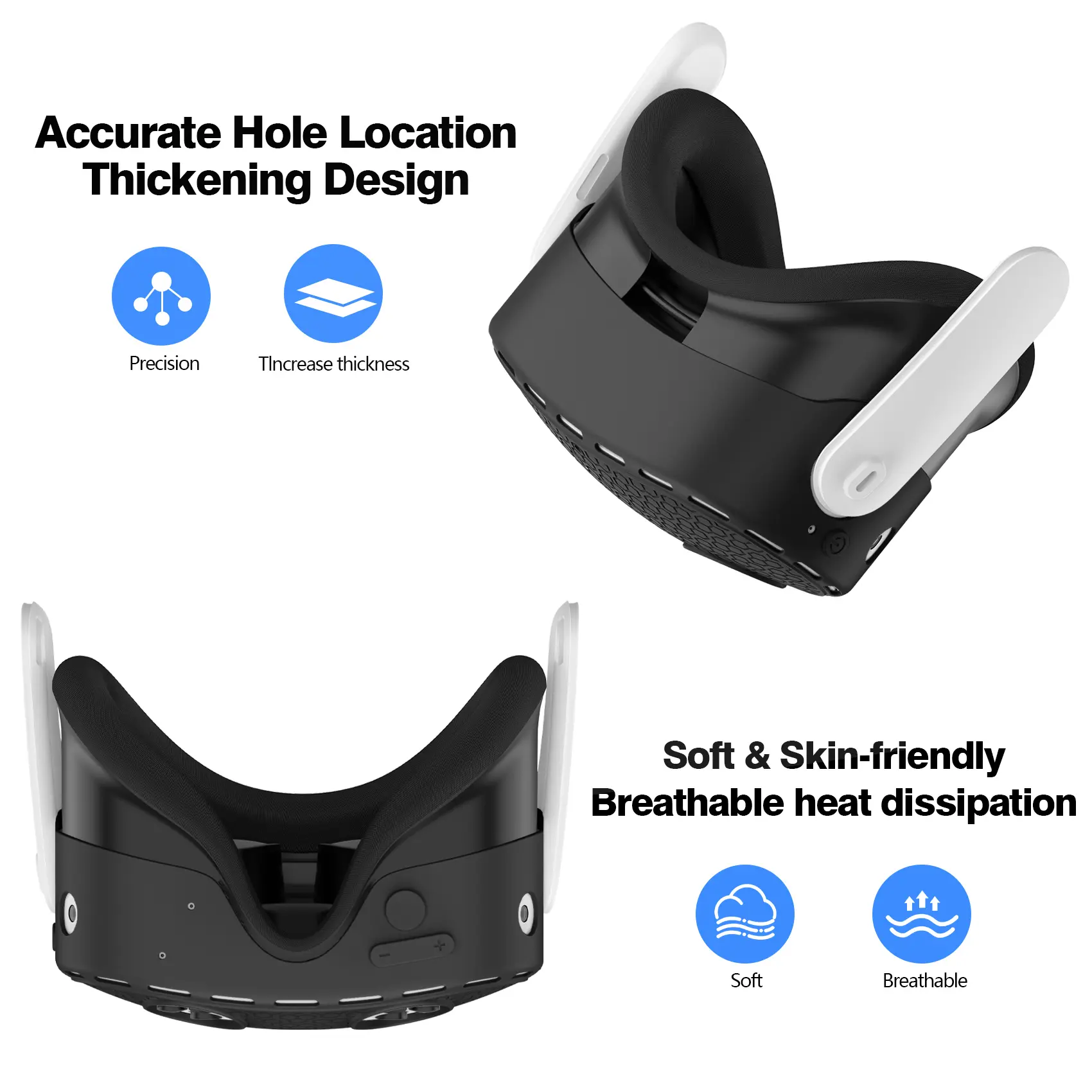 Silicone VR Shell Protective Cover Compatible with Meta Quest 3S Accessories, Comprehensive Protection for VR