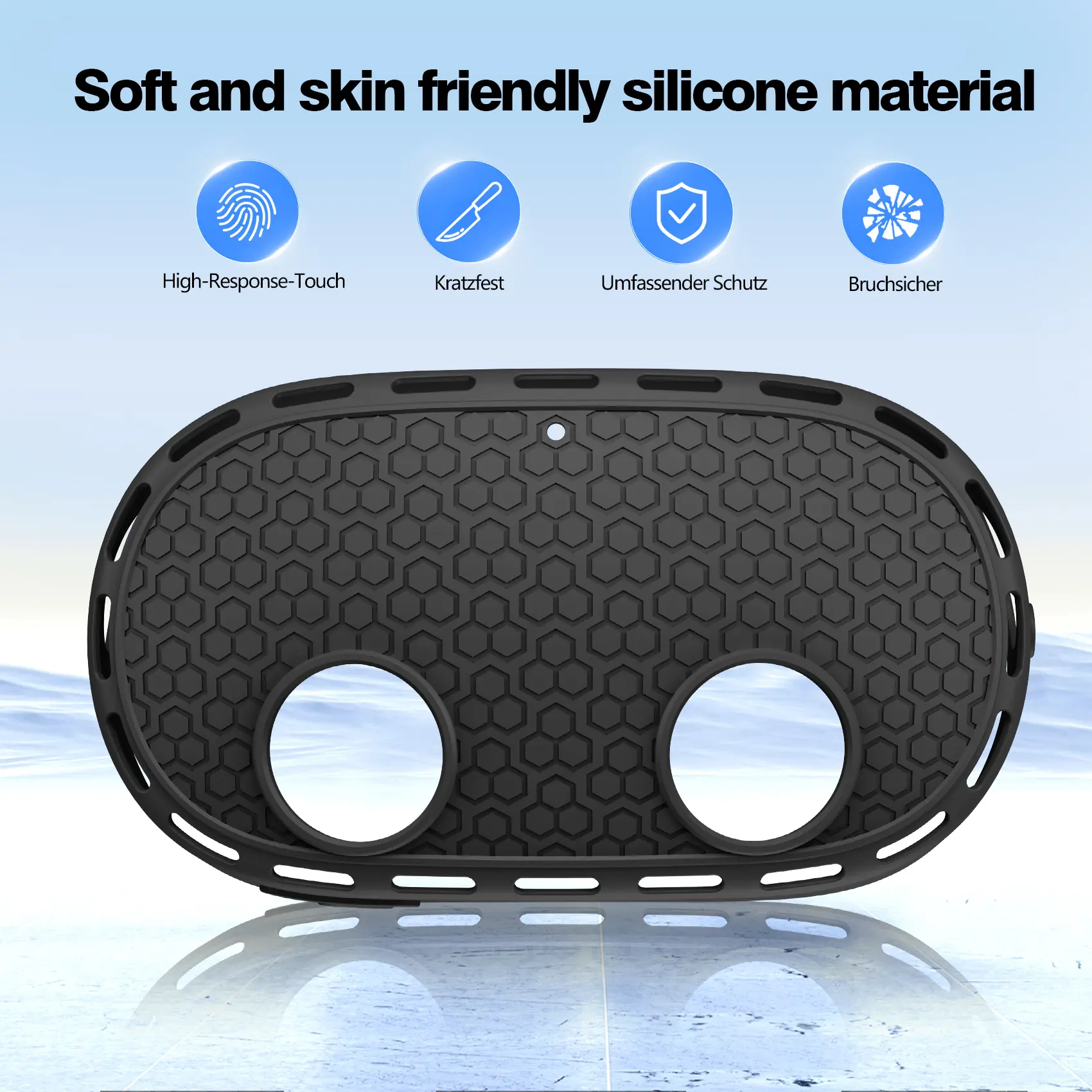 Silicone VR Shell Protective Cover Compatible with Meta Quest 3S Accessories, Comprehensive Protection for VR