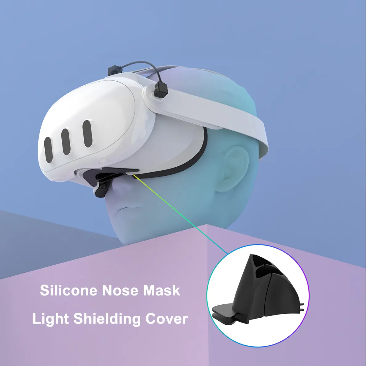 Cooling Fan Mask for Oculus Quest 3, Circulates Ventilation to Eliminate Glass Fogging, Anti-Leakage Silicone Nose Pad, RGB