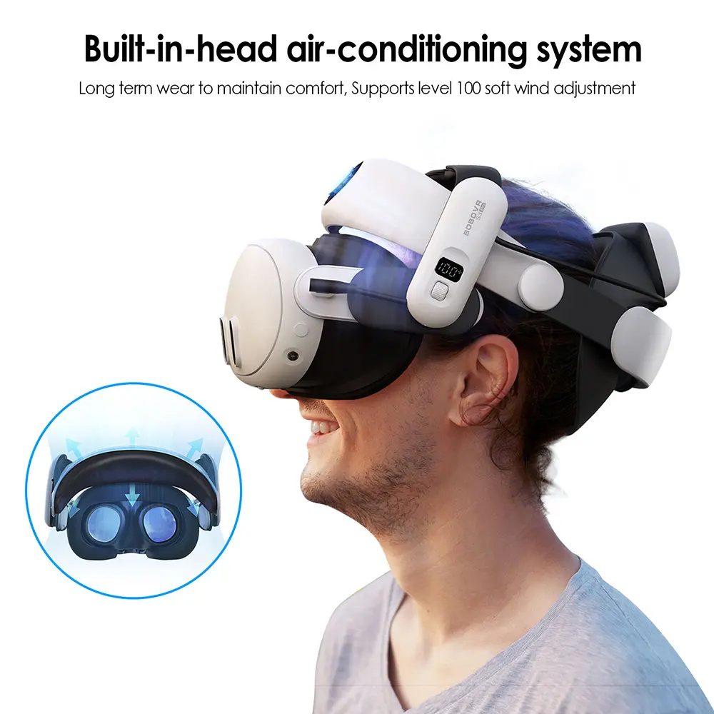 BOBOVR Head Strap Suitable for Meta Quest 3 M3 Max S3 Pro Super Strap with 10000mAh Battery M3 Series Head Strap VR Accessories