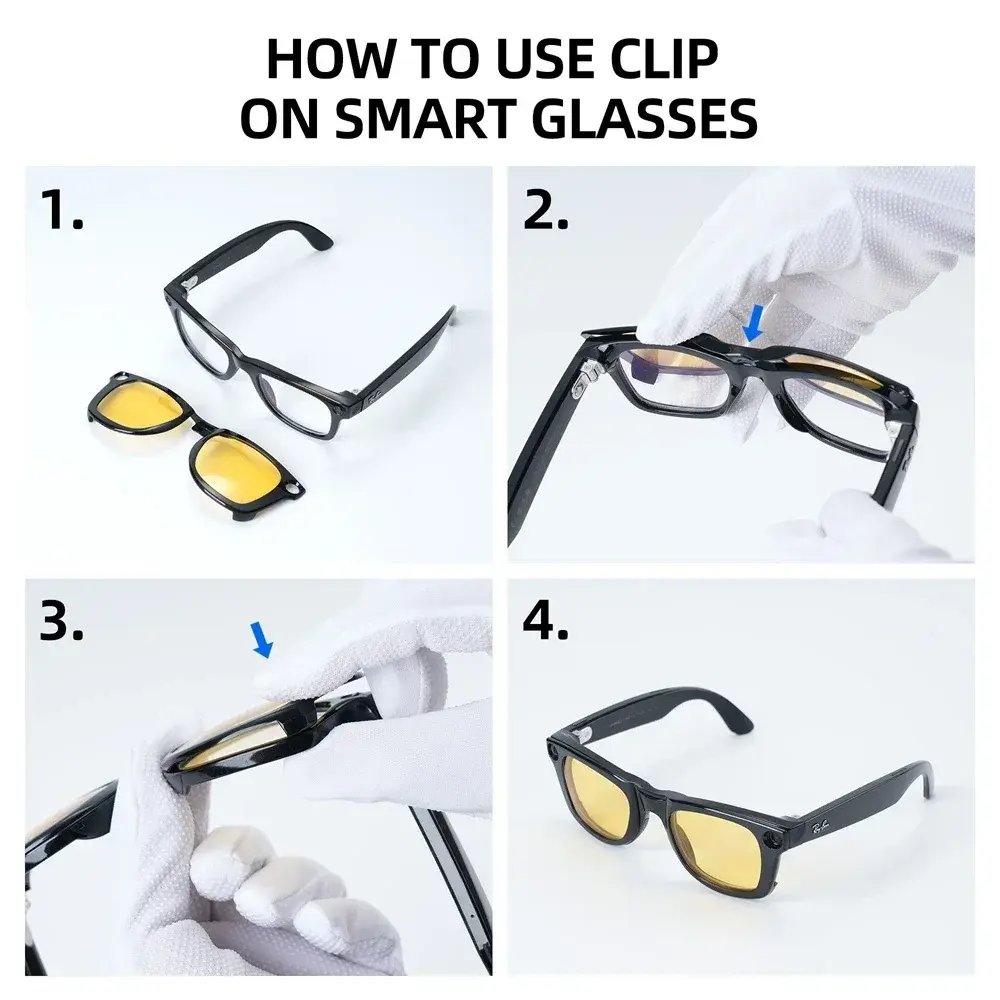 Hibloks For Ray-Ban Meta Wayfarer (Large) RW4008 (Standard) RW4006 Glasses Clip Polarized Sunglasses lenses Anti-Glare
