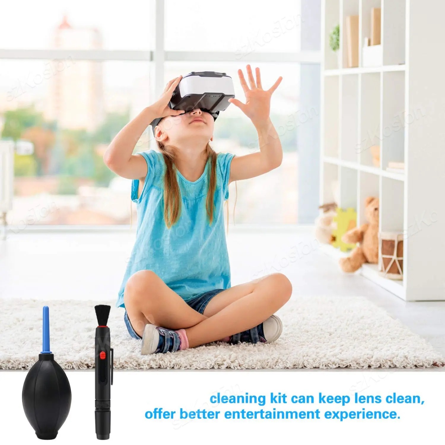 VR Lens Cleaning Pen Kit For Meta Quest 3S Dust Cleaner Brush Air Dust Blower For Oculus Quest 2/3 Vision Pro VR Accessories