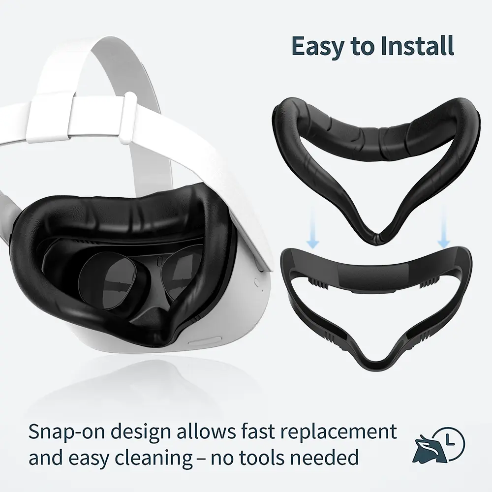 VR Facial Interface Bracket for Oculus Quest 2 Replaceable PU Foam Face Pad Cover Frame Sweatproof & Comfortable for Quest 2