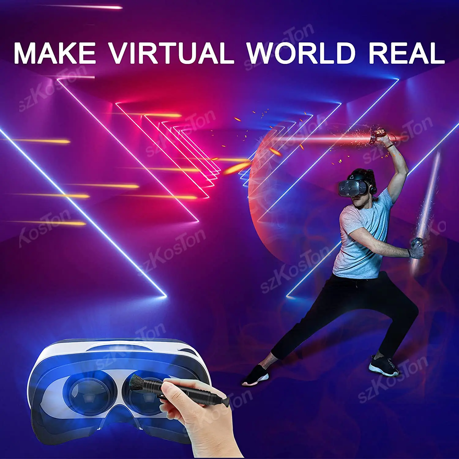 VR Lens Cleaning Pen Kit For Meta Quest 3S Dust Cleaner Brush Air Dust Blower For Oculus Quest 2/3 Vision Pro VR Accessories