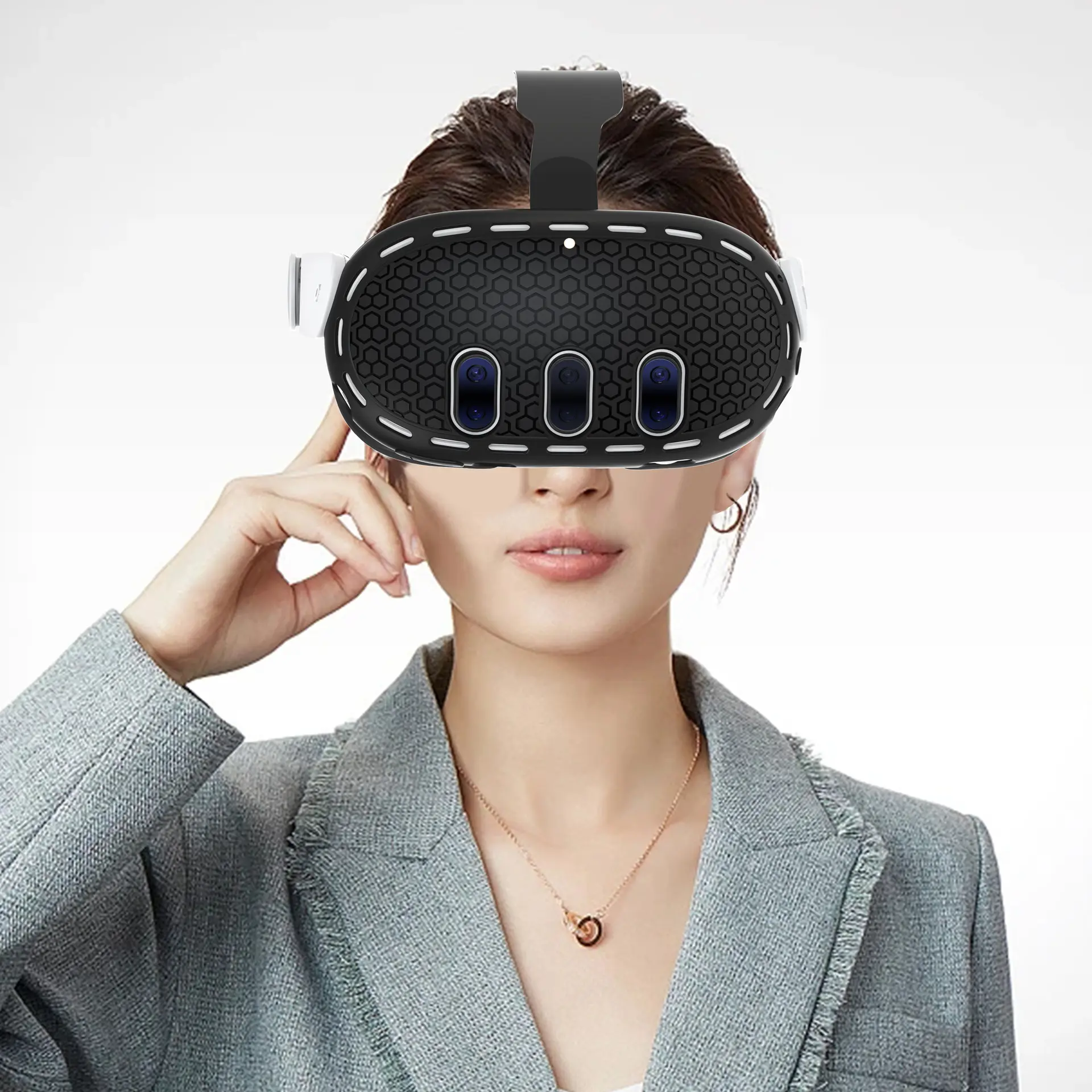 Silicone Protective Cover for Meta Quest 3 VR Headset Anti-scratch Protection Case Glasses Skin for Meta Quest 3 Accessories
