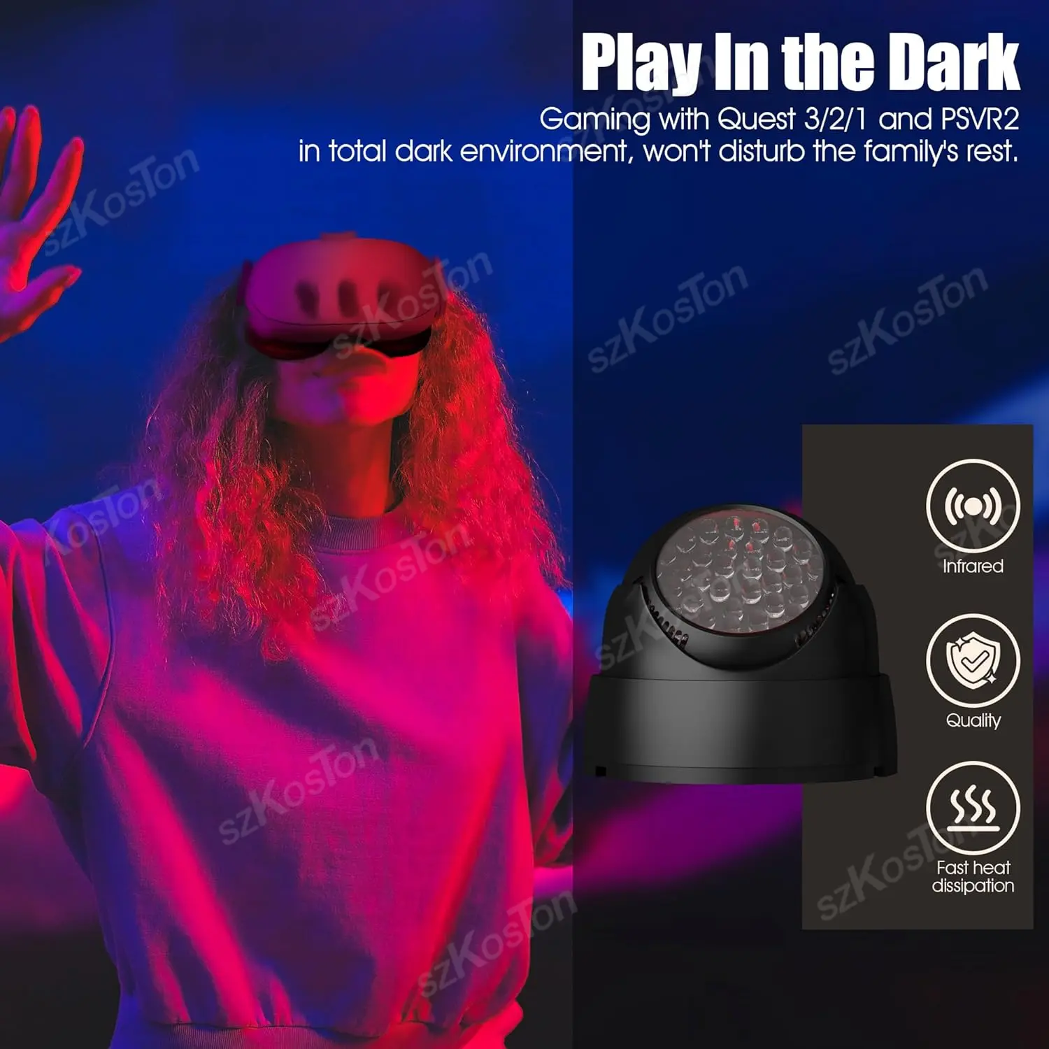 VR IR Illuminator for Meta Quest 3S /3 PSVR2 Enhance Hand Tracking Reduce Drift Infrared Light for Oculus Quest 2 Accessories