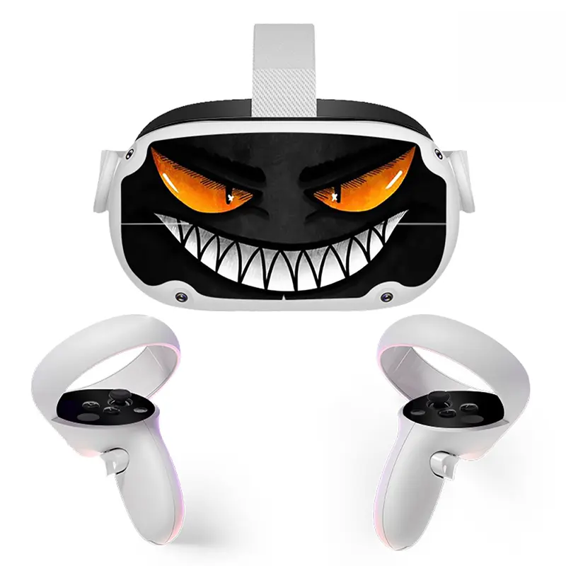 Sticker Vinyl Skin for Oculus Quest 2 VR Headset Controller  PVC Decals Halloween Pattern Wrap Cover for Meta Quest2 Accessories