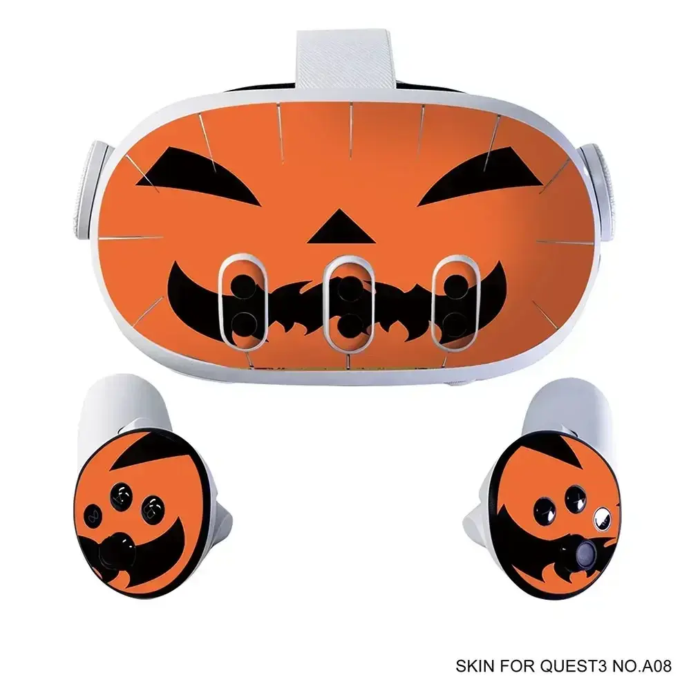 Vinyl Skin Sticker For Meta Quest 3 VR Headset Controller PVC Decals  Halloween Pattern Wrap Cover For Oculus Quest3 Accessories