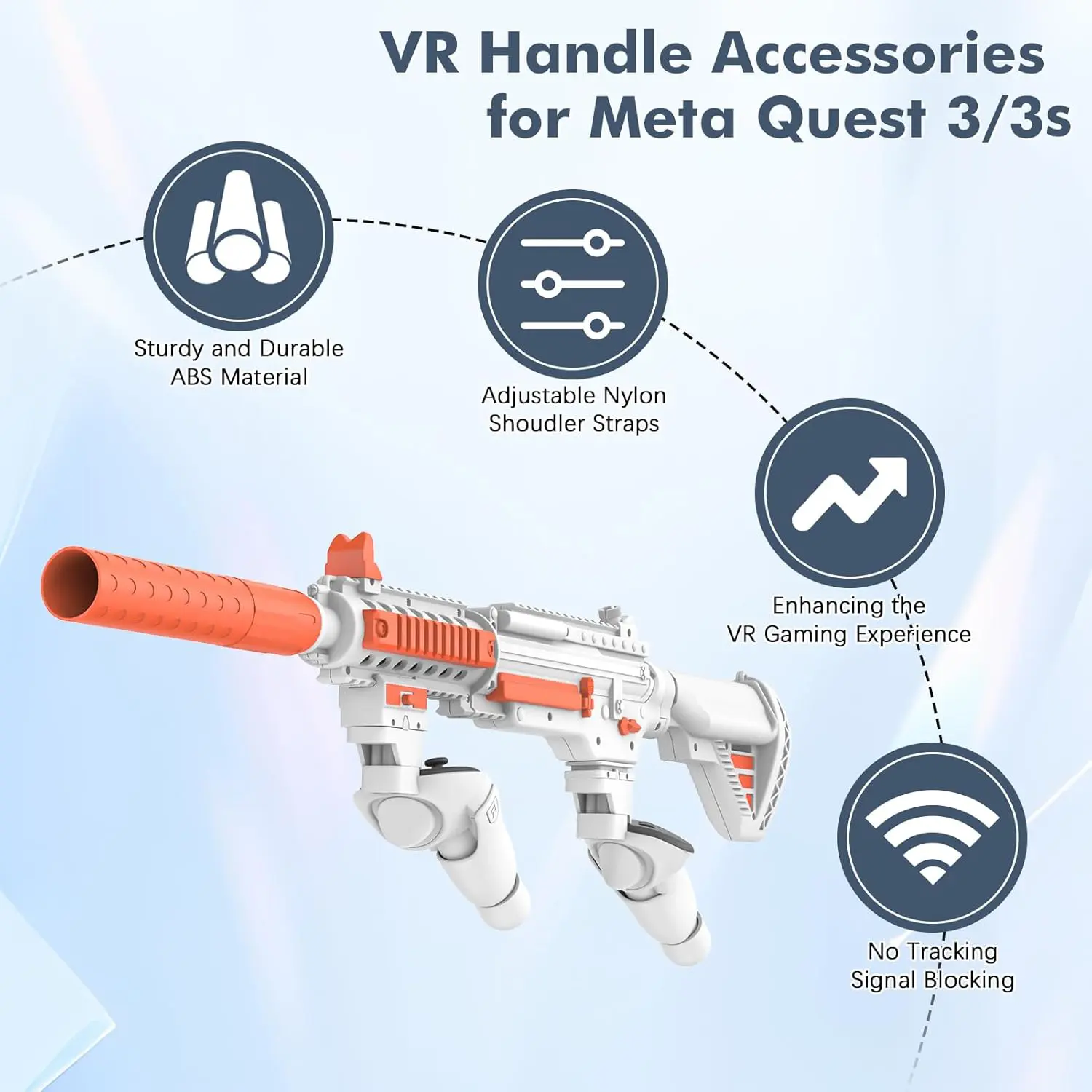 New Upgrade VR Gaming Experience Magnetic VR Games Rifle Gun Stock For Meta Quest 3S/3 VR Accessories Christmas Gift