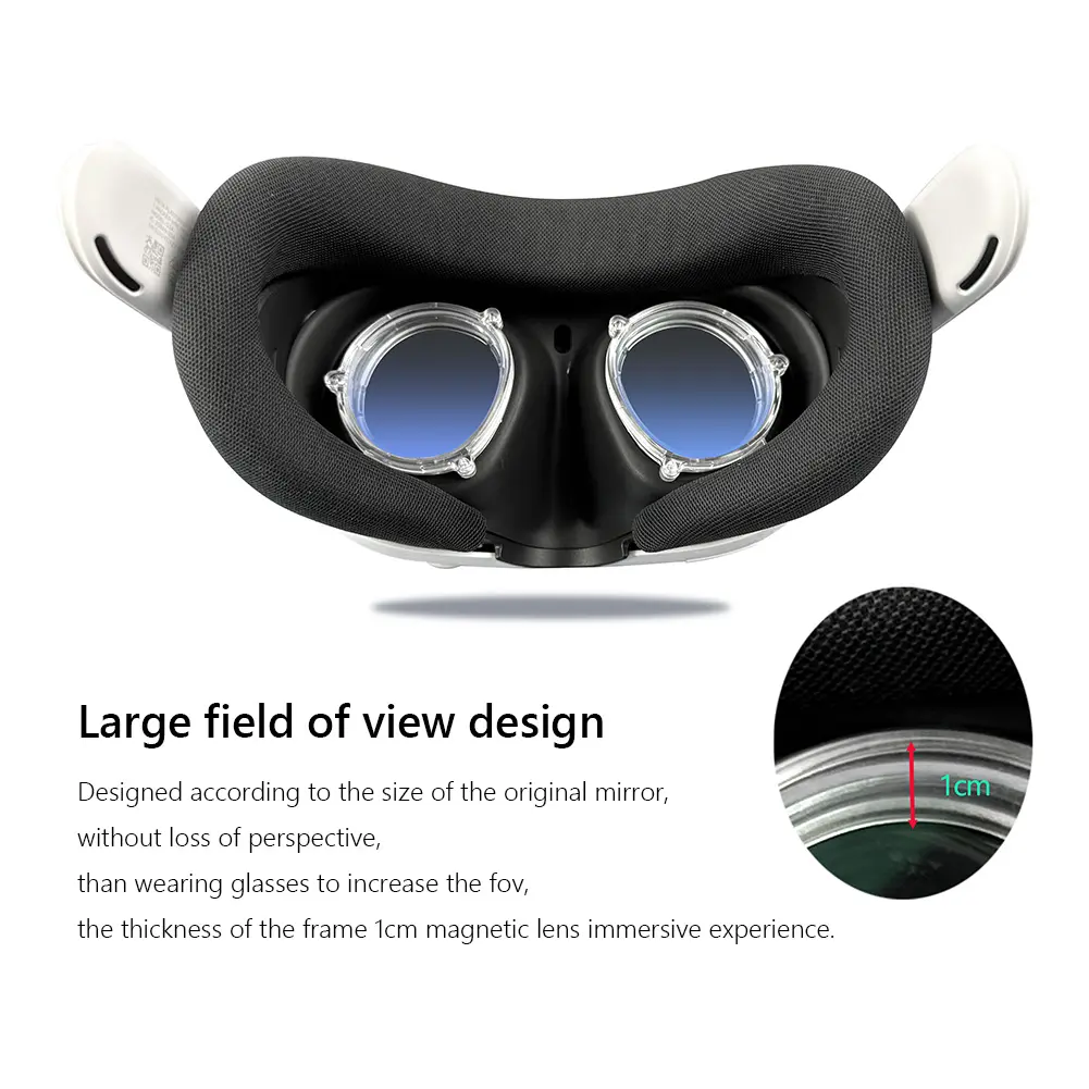 Magnetic Frame and Blue Light-Blocking Lenses VR Lens Protector Lens Anti-Scratch Ring for Meta/Oculus Quest 3 for Oculus Quest3