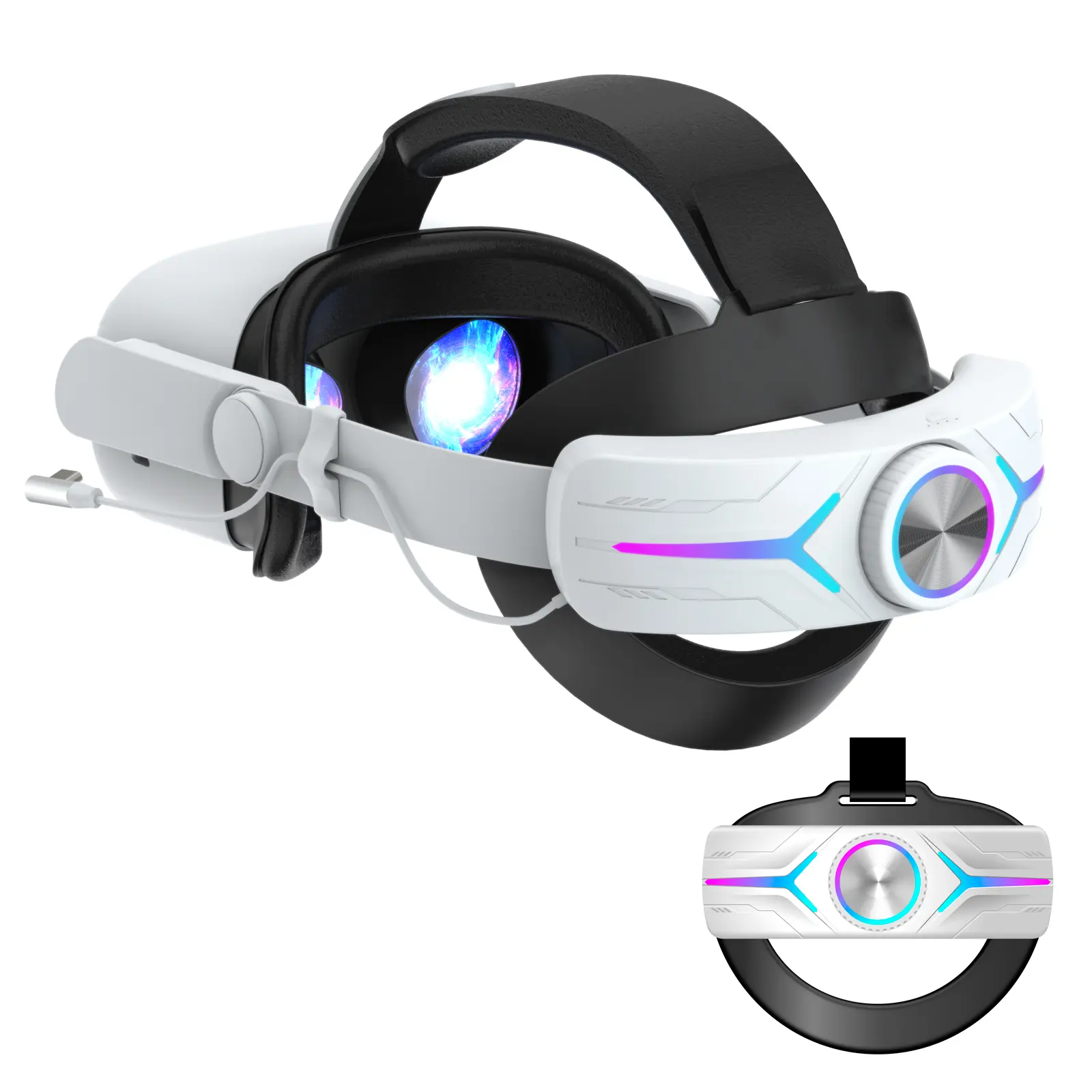 For Meta/ Oculus Quest 2 head strap RGB Electric Exactly Model Adjustable head strap Charged 8000 MAh VR Accessories