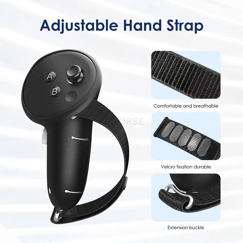 Silicone Handle Protective Cover For Meta Quest 3S/Quest 3 Anti-collision Adjustable Controller Grips Csae With Battery Cover