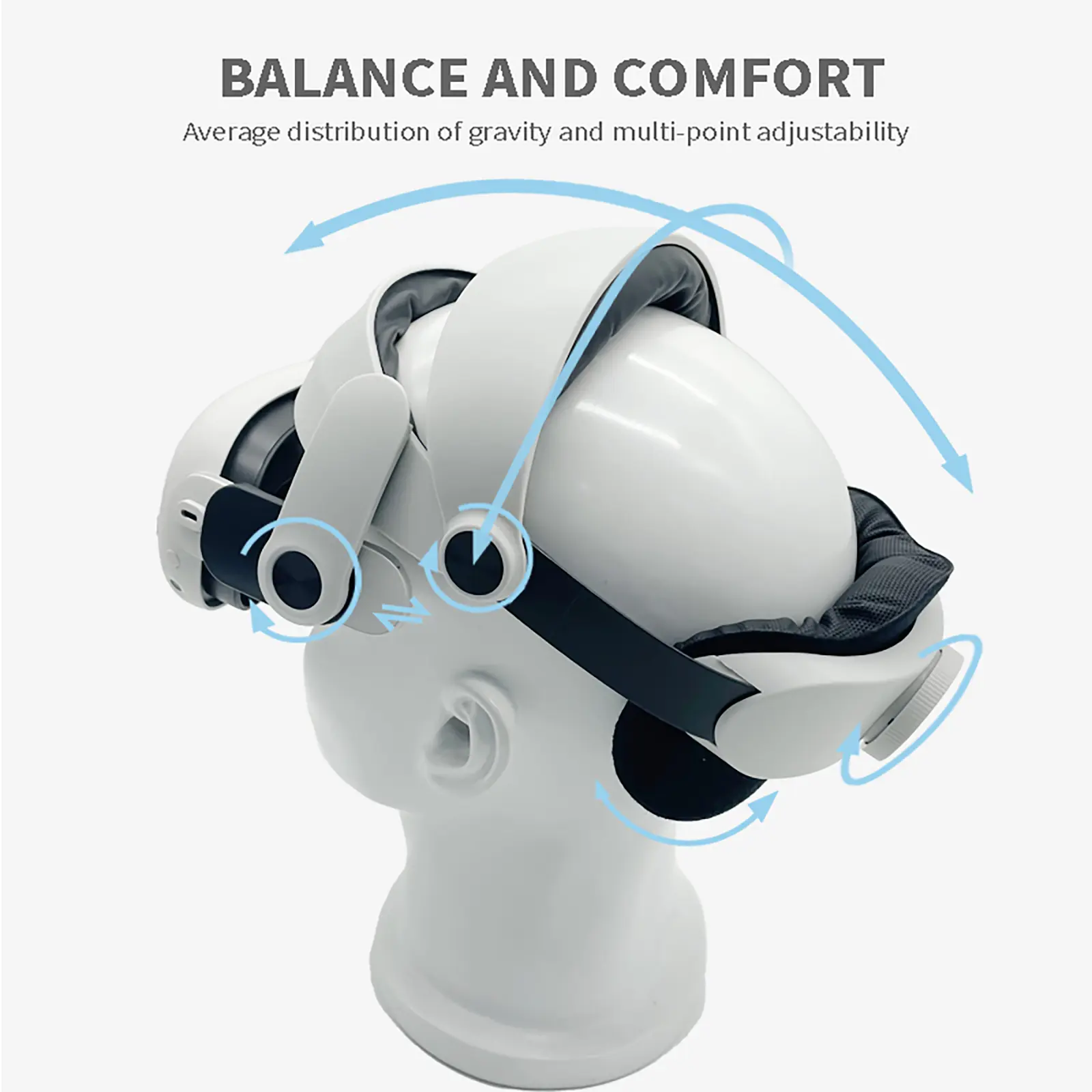 GOMRVR Adjustable Head Halo Strap for Meta Quest 3 Detachable Alternative Elite Head Strap for Quest 3 VR Accessories