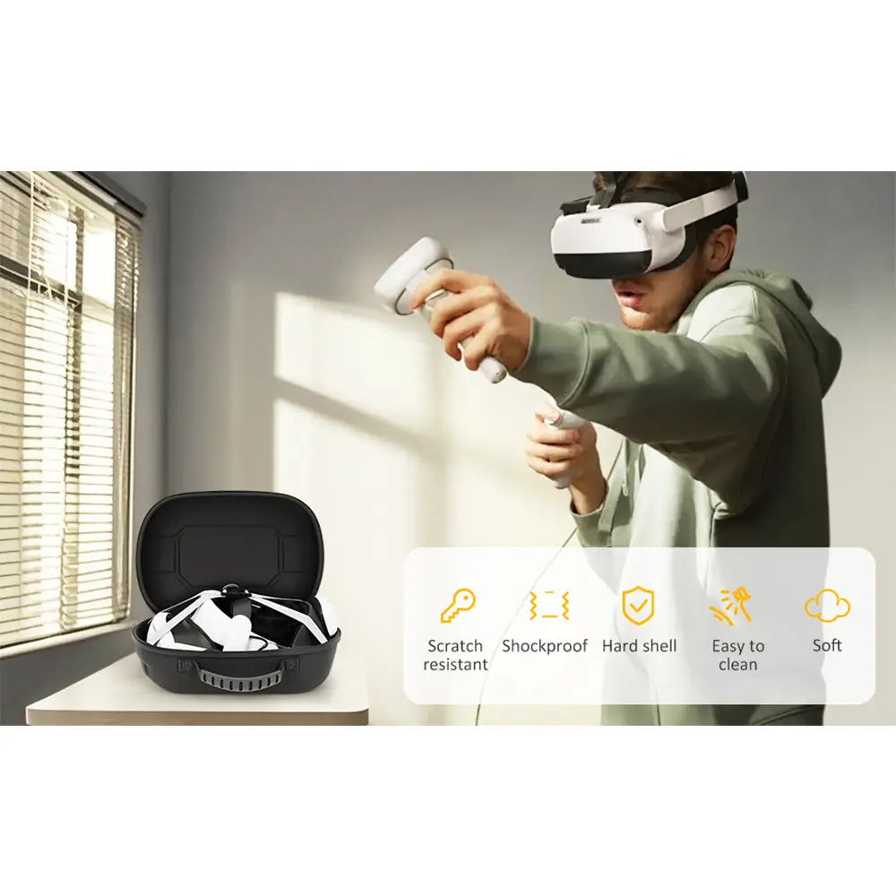 Hard Carrying Case for Meta Quest 3/3S/Oculus Quest 2 VR Glasses Storage Bag Travel Case for BOBOVR/Kiwi Design VR Accessories