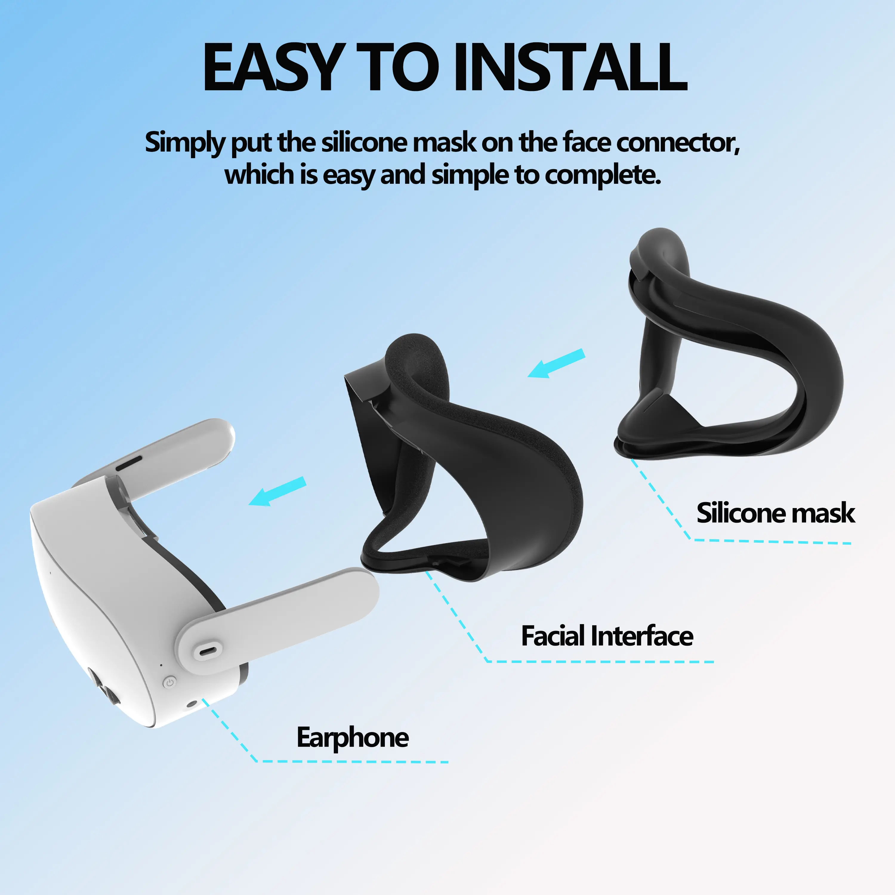 New For Meta Quest 3S Silicone Soft Cover 7 in 1 Set Lens Cap Protective Film Controller Grip/Face Case Oculus VR Accessories