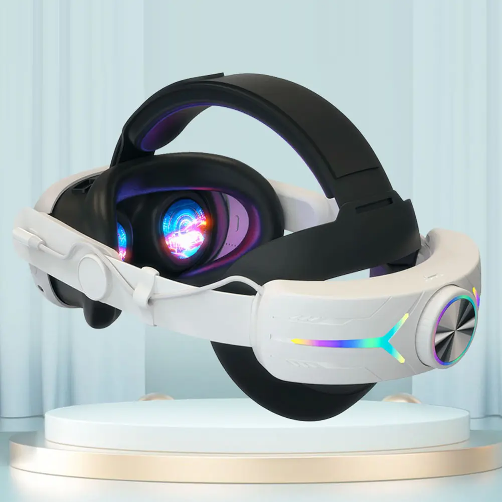 RGB Alternative Head Strap Rechargeable Adjustable VR Replacement Elite Strap with 8000mAh Battery for Meta Quest 3 Accessories