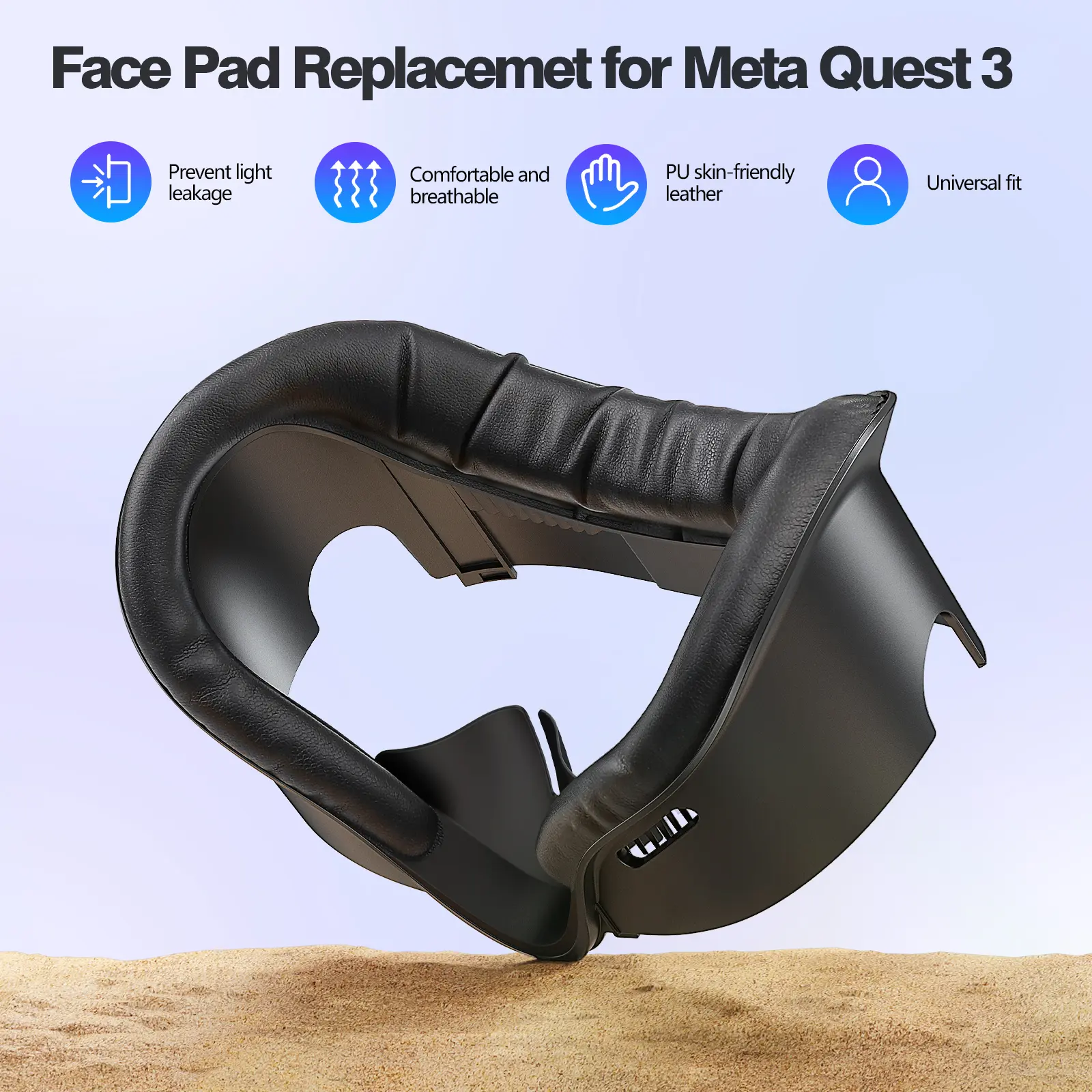 HUADAI design Facial Interface, Face Pads Compatible with Oculus Meta Quest 3 Accessories, NOT Compatible with Meta Quest 3S