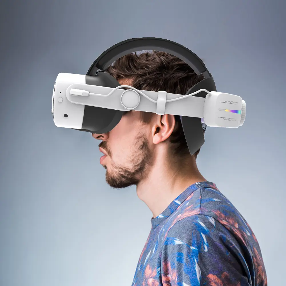 Adjustable RGB Head Strap 12000mAh Battery Enhanced Support and Balance Head Strap Battery Head Strap Headband for Meta Quest 3S