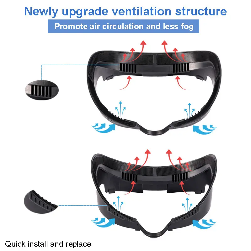FICEP Replacement Facial Interface Bracket For Meta Quest 3 PU Leather Breathable Sweat Guard Face Pad VR Accessories