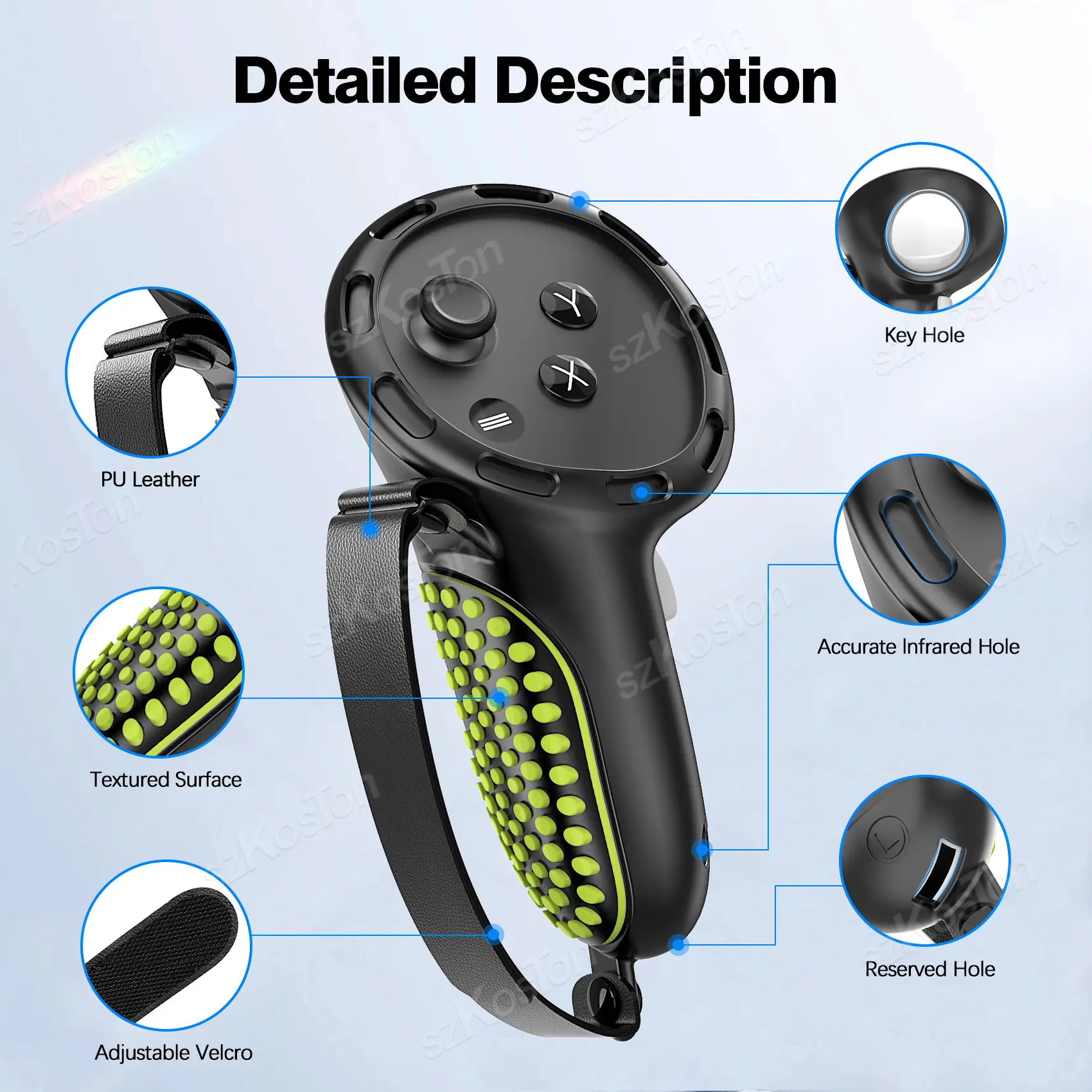 Touch Controller Grip Anti-Throw Strap For Meta Quest 3S Silicone Protective Cover Adjustable Strap For Meta Quest3 Accessories