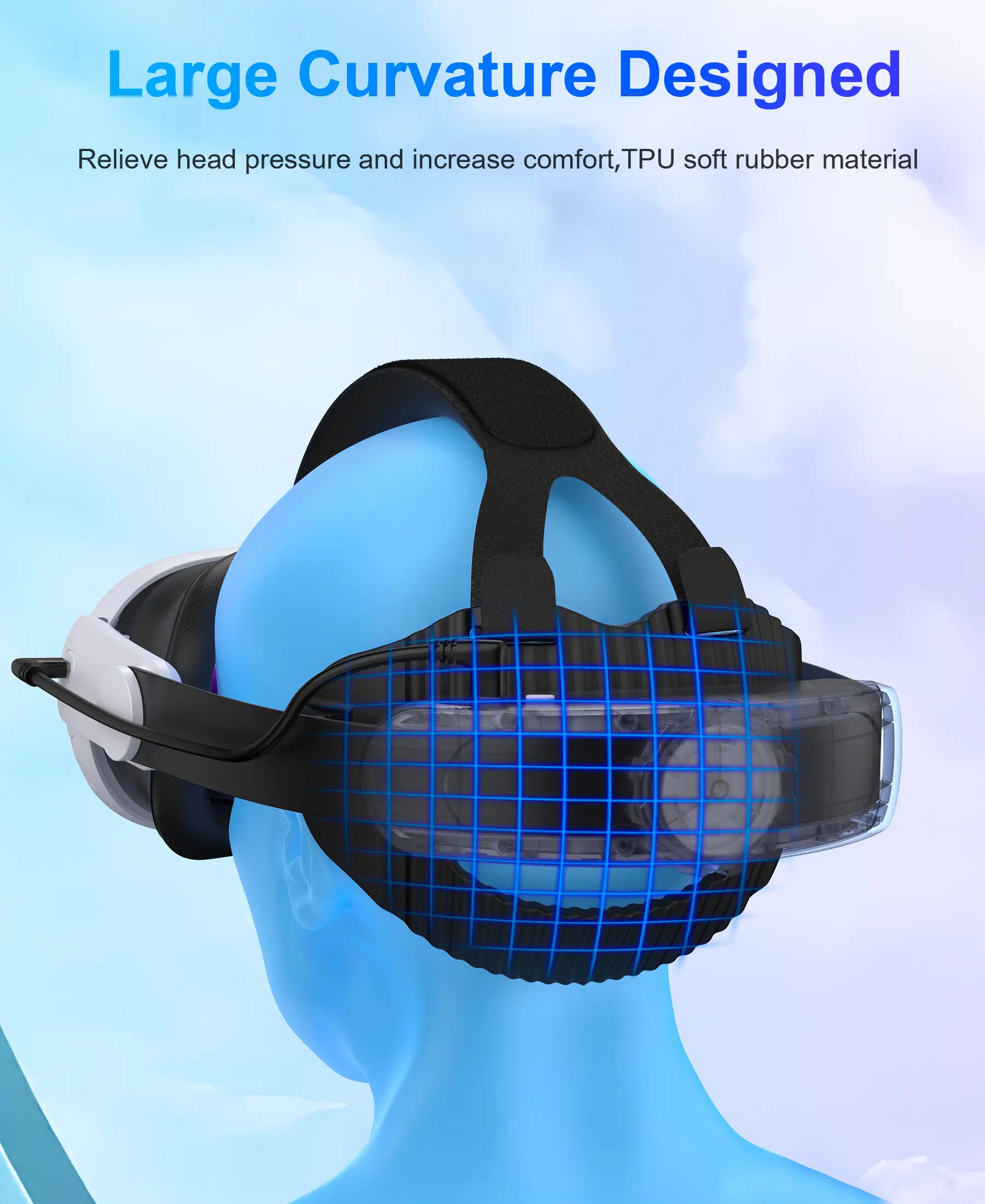 BEBONCOOL MV1001 For Meta Quest 3S/Quest 3/Quest 2 Head Strap Battery Pack Battery Head Strap Compatible for Oculus Head Strap