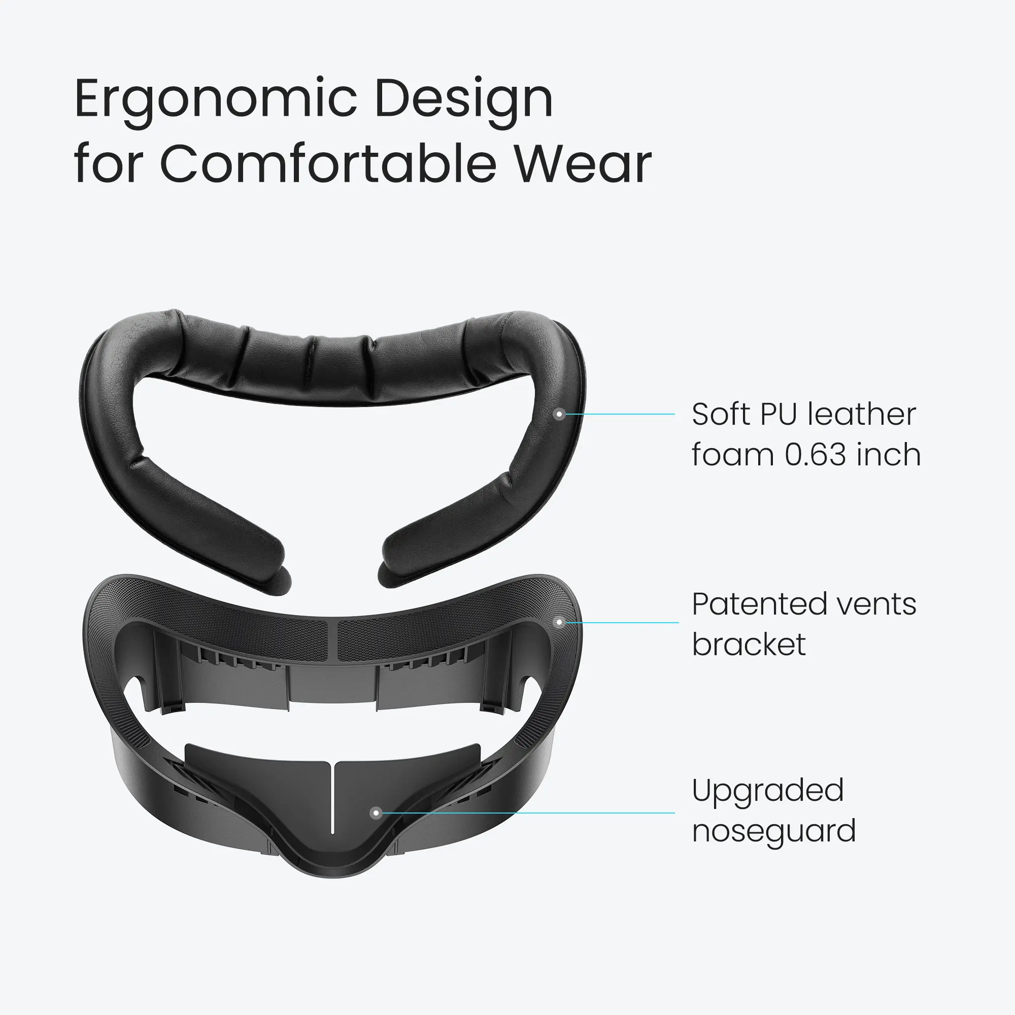 KIWI design V3 Facial Interface Compatible with Meta Quest 3 Accessories