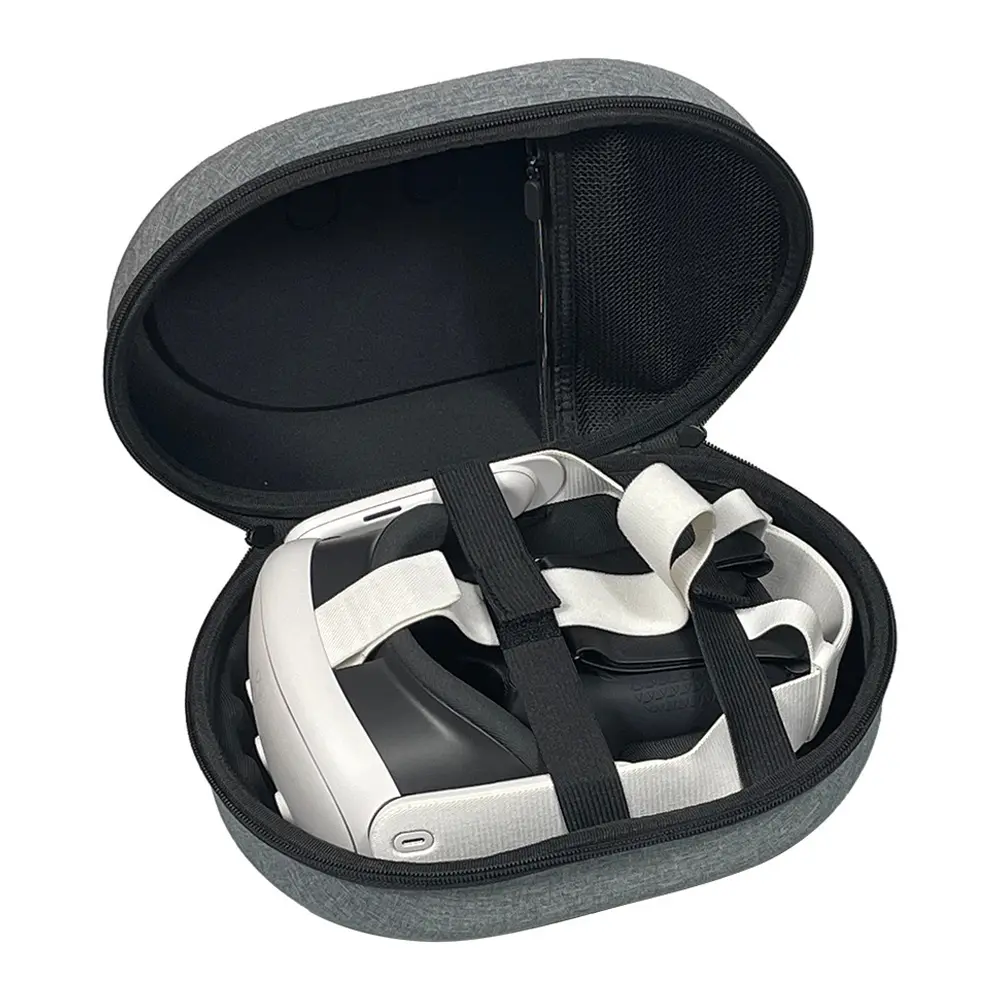 Anti-Scratch Portable Hard Carry Case for Meta Quest 3 VR Headset and Controllers with Internal Storage Mesh Pocket