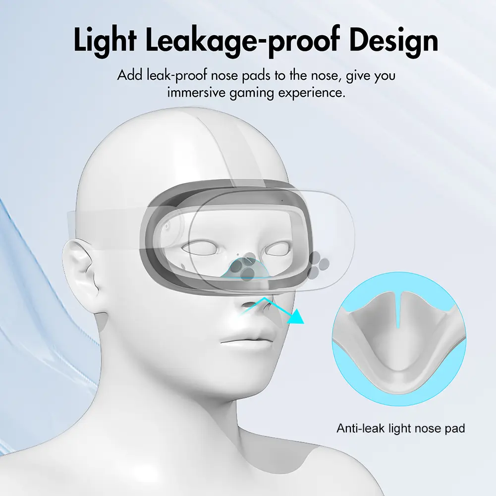 2/5Pcs Silicone VR Face Cover Sweatproof Face Cushion Pad Replacement with Anti-Leakage Nose Pad for Meta Quest 3S VR Headset