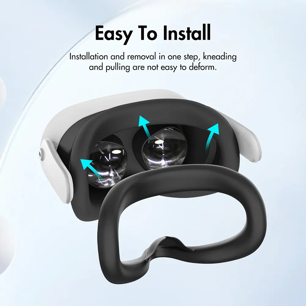 2/5Pcs Silicone VR Face Cover Sweatproof Face Cushion Pad Replacement with Anti-Leakage Nose Pad for Meta Quest 3S VR Headset