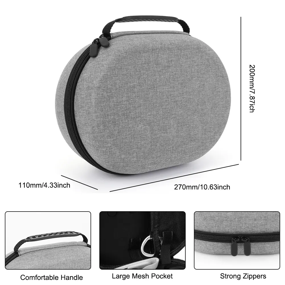 Anti-Scratch Portable Hard Carry Case for Meta Quest 3 VR Headset and Controllers with Internal Storage Mesh Pocket